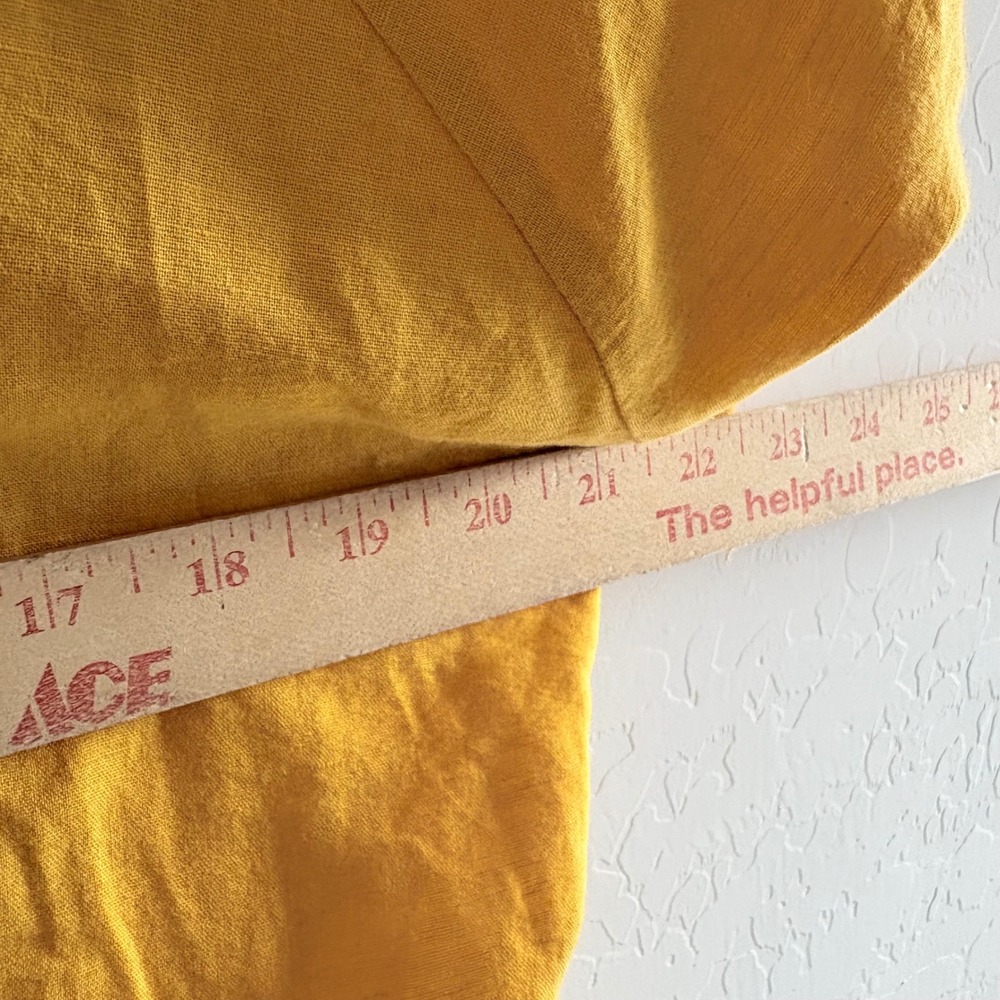 Free People Memory Of Love Top Yellow Linen Cotton Button Front V-Neck S - Picture 5 of 8